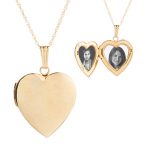 14k gold heart engraved locket for woman
