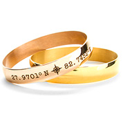 gold engraved coordinates bracelets
