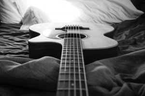acoustic guitar playing music