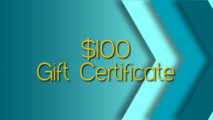 $100 Gift Certificate with arrows