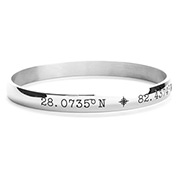 engraved coordinates bracelet for her