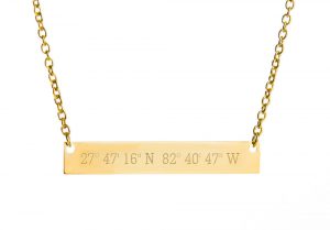 custom coordinates engraved necklace