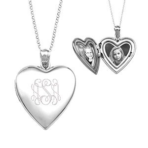 belle sterling silver engraved locket necklace