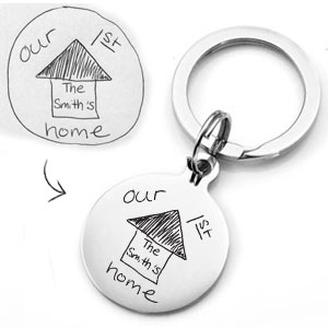 engraved handwriting keychain