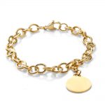 gold charm personalized id bracelet for kids