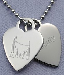 Custom Logo heart pendant family