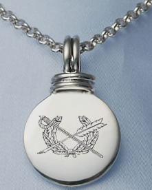 Custom Logo round pendant sword and arrow