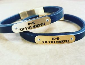 leather engraved couples’ bracelets