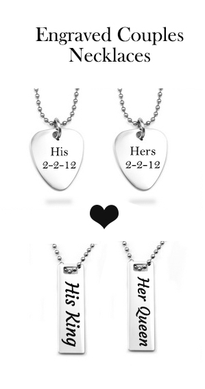 engraved jewelry personalized couples necklaces