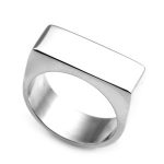 flat top steel engravable ring