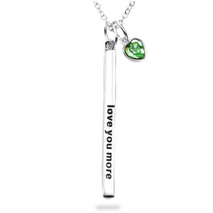 green charm personalized bar necklaces