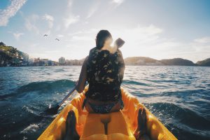 Man on kayak in the water