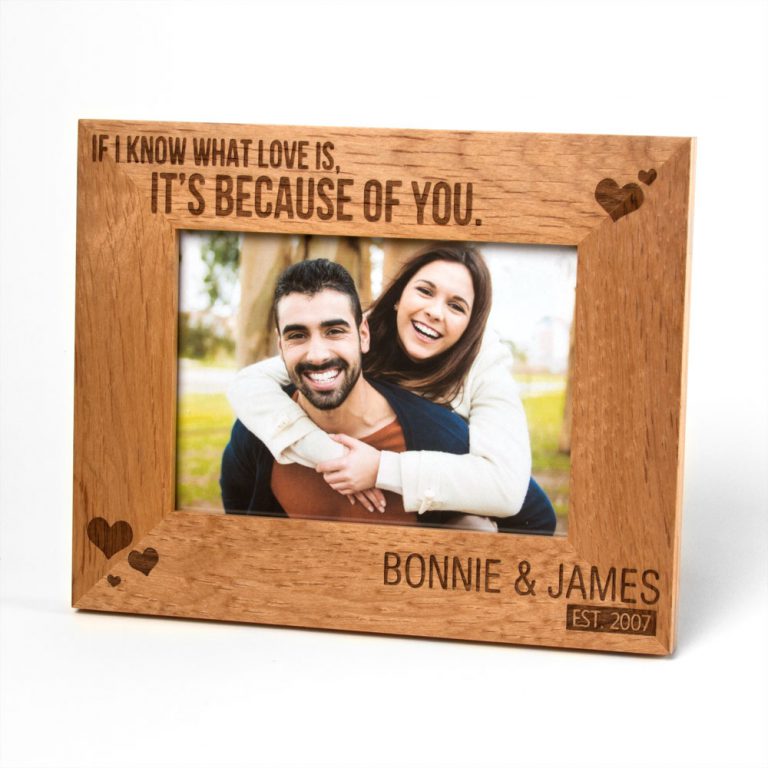 wooden engraved picture frame
