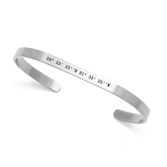 custom coordinates cuff bracelet
