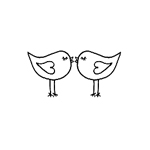 Love Birds Engraved Symbol