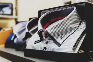 Stack of mens dress shirts