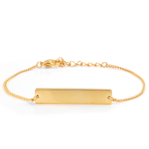 minimal style gold engraved bracelets for her