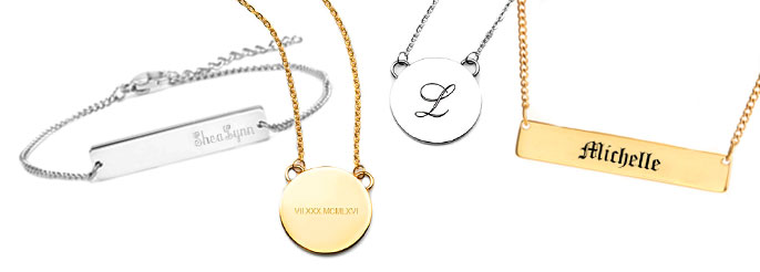 mix and match personalized necklaces for her