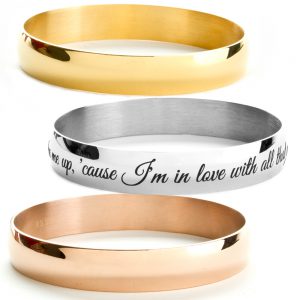 bangle style engraved bracelets for her