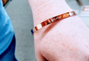 personalized engraved coordinate bracelet rose gold