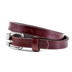 personalized leather coordinate bracelet