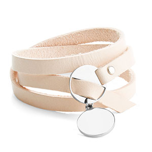 personalized leather wrap charm bracelet