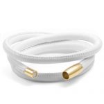 white leather engraved bracelet