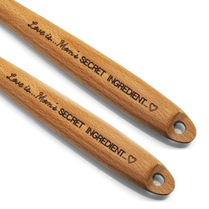 Engraved wooden kitchen utensils