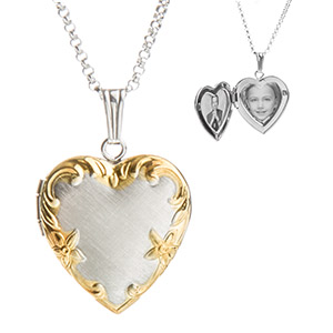 gold and silver personalized locket