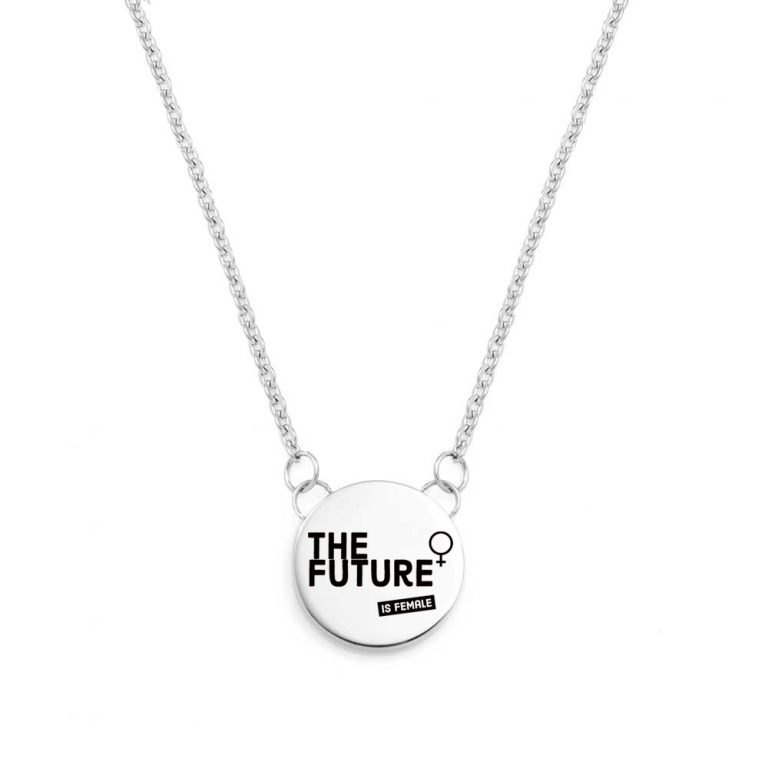 the future is female engraved necklaces