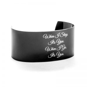 custom engraved bracelet in cuff style