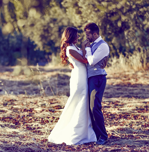 newlyweds in nature