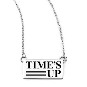 laser engraved times up bar necklace