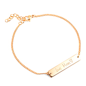 Gold Bar Bracelet & handwritten engraving