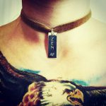choker style engraved necklace for her